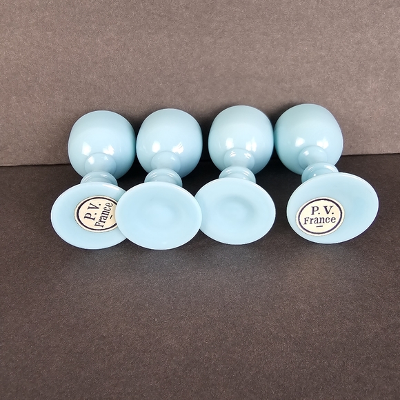 PV France Portieux Vallerystahl Cordial Glasses Blue Set Of 4 - Picture 4 of 7